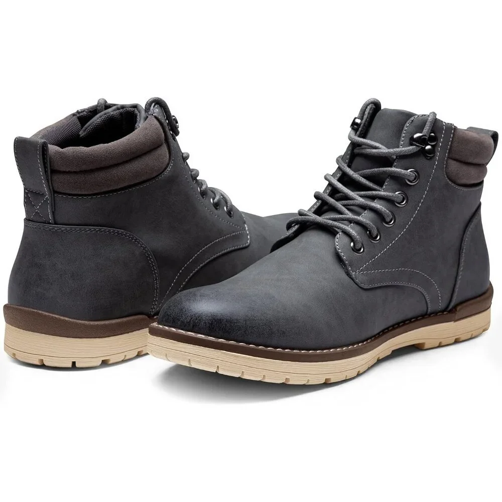 〽️Men's Chukka Hiking Boots Grey Comfortable Waterproof Casual Lace Up Shoes